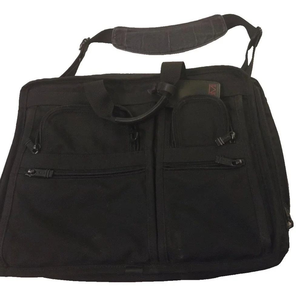 TUMI Alpha Expandable Ballistic Nylon Laptop Briefcase Organizer Black Shoulder